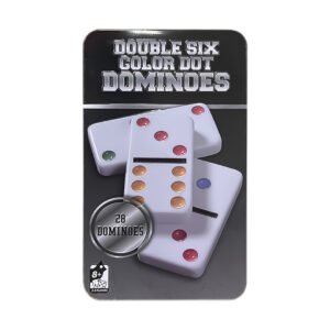 DOMINOES DOUBLE SIX CAJA METALICA